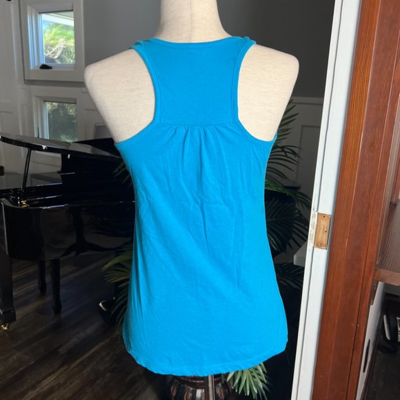 YOU AND TEQUILA MAKE ME CRAZY blue tank top Size Small EUC - Picture 3 of 6